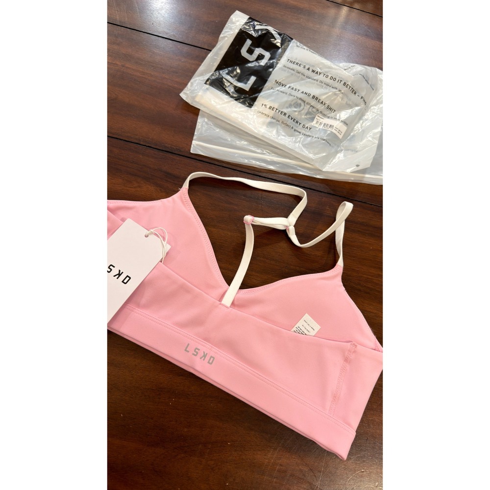 LSKD Infinity Sports Bra Pink Rose Low Support V-Neck Womens Medium NEW NWT - Picture 16 of 16